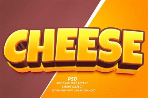 PSD 3d Cheese Editable Text Effect Graphic By TrueVector Creative Fabrica