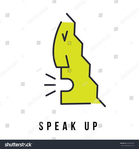 Speak Concept Person Speaking Line Art Stock Vector (Royalty Free ...