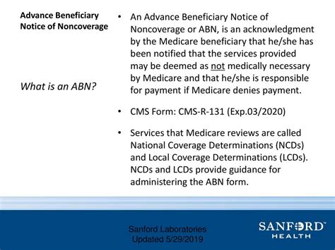 Advance Beneficiary Notice Of Noncoverage Abn Ppt Download