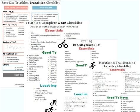 Gear Checklist : Triathlon, Marathons, Trail Running & Cyclings/ Gear ...