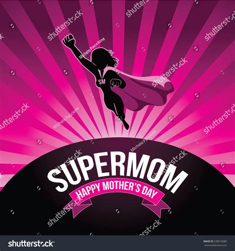 Mothers Day Supermom Design Burst Ribbon Stock Vector Royalty Free