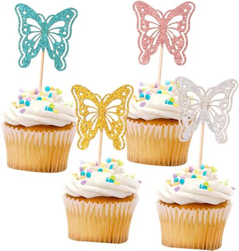 Pcs Butterfly Cake Insert Diy Hawaii Cupcake Topper Fiesta Cupcake