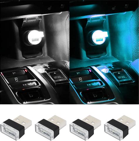 Amazon Augeny 4 PCS USB LED Car Interior Atmosphere Lamp Plug In