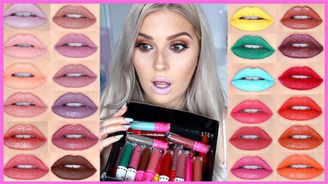 Jeffree Star Lip Swatches Velour Liquid Lipstick Youtube