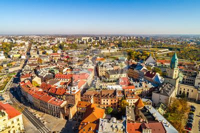 Lublin Krajobraz Starego Miasta Z Lotu Ptaka Zabytki Und Atrakcje