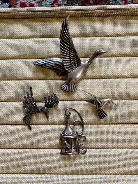 Bird Brooch Brooch Pin Deco Jewelry Vintage Jewelry Sterling Jewelry Sterling Silver