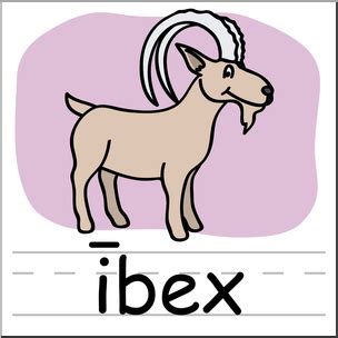 Clip Art Basic Words Ibex Color Labeled I Abcteach