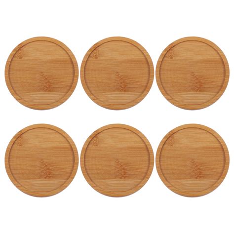 6Pcs Pastoral Bamboo Coaster Home Bamboo Made Teacup Pad Heat