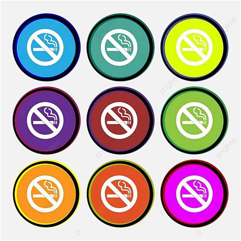 Conjunto Vectorial De Nueve Botones Redondos Multicolores Con Un Icono