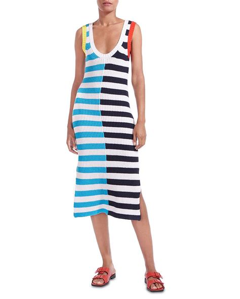 Staud Seashore Striped Knit Dress Bloomingdales