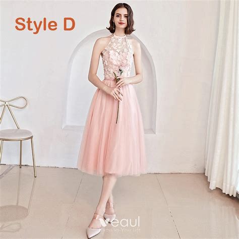 Affordable Pearl Pink Bridesmaid Dresses A Line Princess