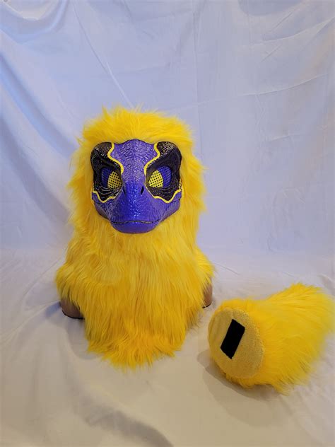 Dinosaur Mask Painted Furred Etsy