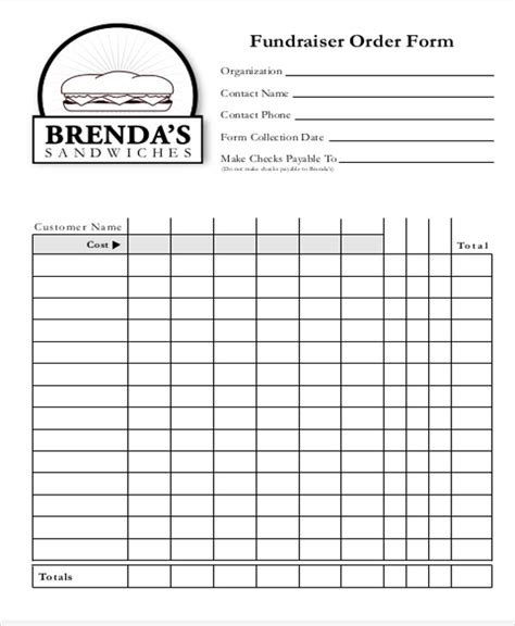 Free Sample Fund Raiser Order Forms In Ms Word Pdf