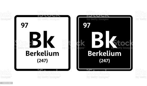 Ilustración De Símbolo De Berkelio Elemento Químico De La Tabla