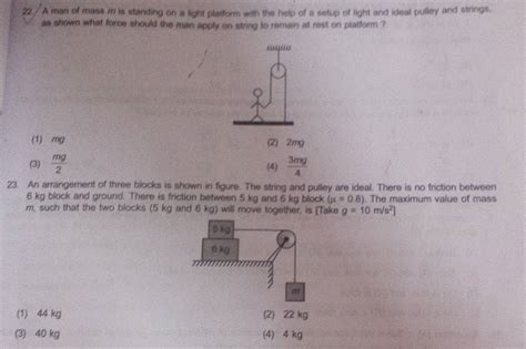 A Man Of Mass M Is Standing On A Fight Platform With The Help Of A Setup