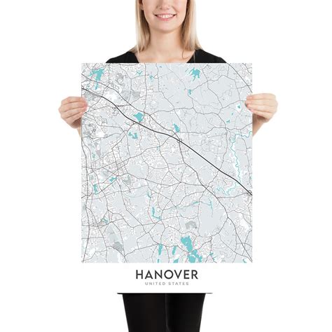 Modern City Map Of Hanover Ma Hanover Center Silver Lake Route 3