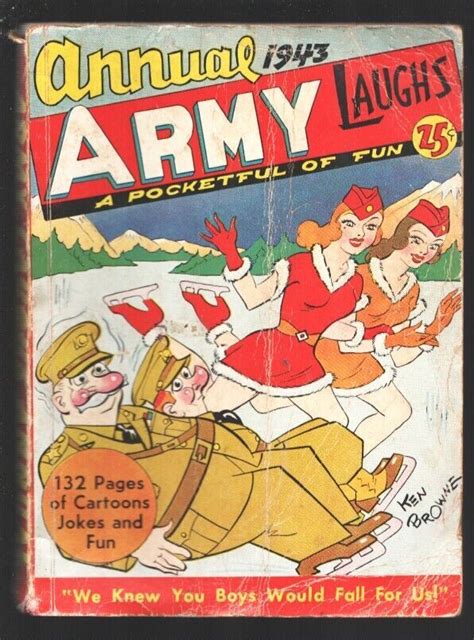 Army Laughs Annual 1943 Ken Browne Good Girl Art Cover Cartoons Comics