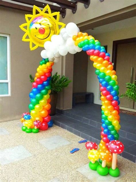 Arco De Globo Arcoiris Rainbow Balloons Balloons Balloon Decorations