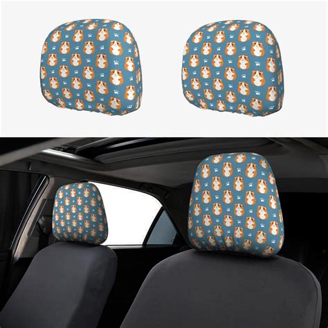 Pcs Car Headrest Cover Cartoon Cute Hamster Footprints Soft Car Seat