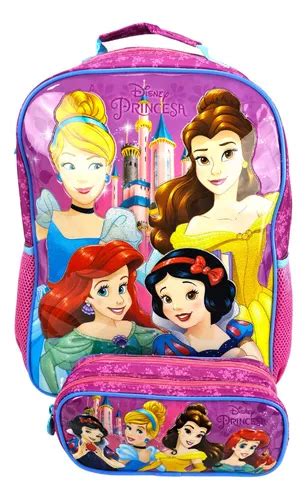 Mochila Costas Princesas Disney Estojo Duplo Xeryus