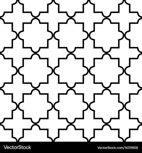 Geometric Seamless Pattern Moroccan Tiles Design Vector Image