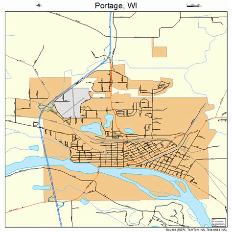 Portage Wisconsin Street Map 5564100