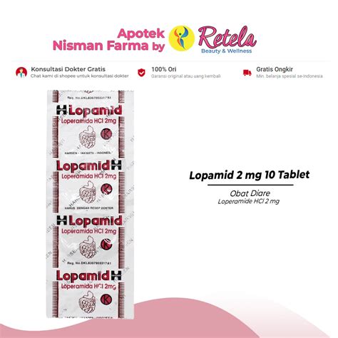 Jual Lopamid Mg Strip Tablet Loperamide Hcl Mg Diare