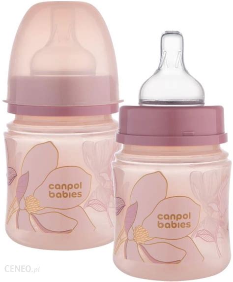 CANPOL BABIES Butelka antykolkowa EasyStart GOLD 0m 120ml Różowa 35