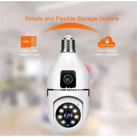 Jual Cctv IP Camera Dual Lens Smart Kamera Cctv Bohlam Ptz 2 Kamera