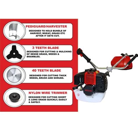 Buy Heavy Duty 2 Stroke Brush Cutter 52cc With Paddy Guard And Accessories