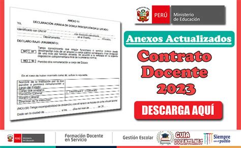 Anexos Actualizados Para El Contrato Docente 2023 Guía Docente