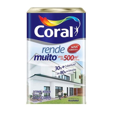 Tinta Látex Rende Muito acrílica 18 litros palha Coral MadeiraMadeira