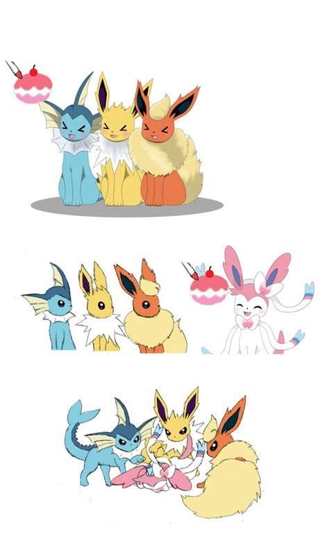 111422 Safe Artistwinick Lim Eeveelution Fictional Species Flareon Jolteon Mammal