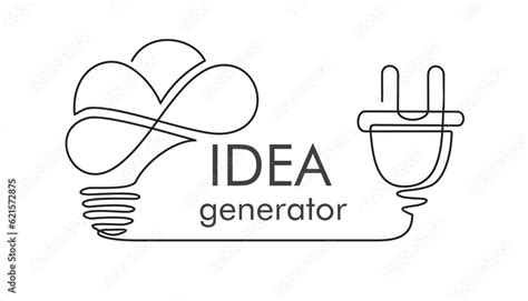 Vecteur Stock Continuous One Line Drawing Of Human Brain And Plug