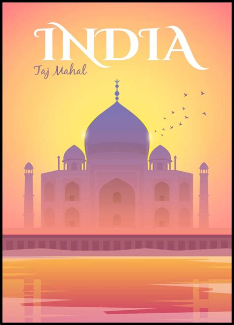 India Taj Mahal Amazing Travel Poster Posteryard Snygga Posters Online