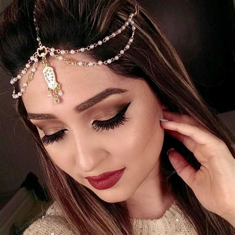 Head Chain Gold Tone Beaded Drop Pendent Hair Tikka Hijab Matha Patti