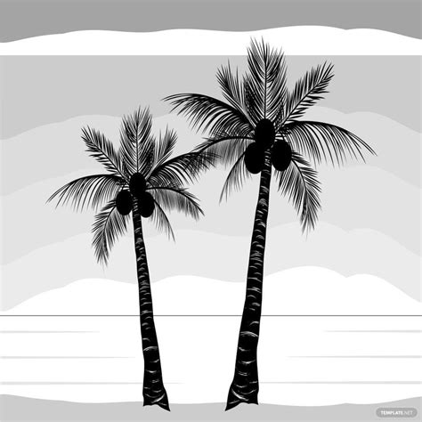 Coconut Tree Outline