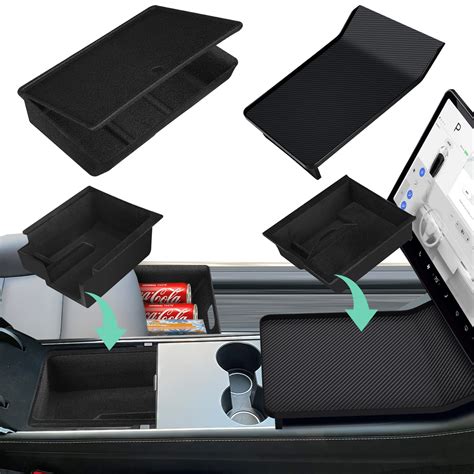 Vkdofannl 4 Pack 2023 Upgraded Center Console Organizer Tray For Tesla Model Y Model 3