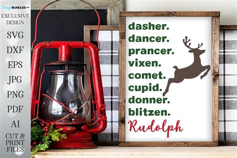 Reindeer Names - Christmas Design