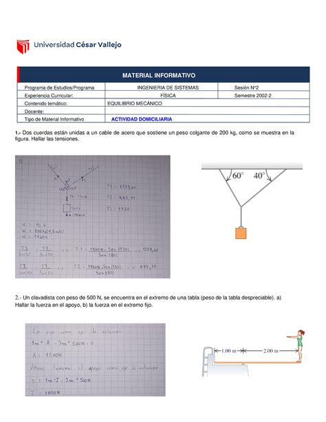 Act 2 mmaaa 1 Dos cuerdas están unidas a un cable de acero que