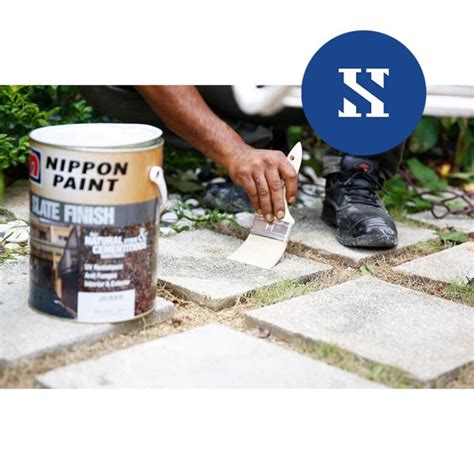 5L NIPPON Paint Slate Finish For Pebble Wash Sand Stone Garden Clear