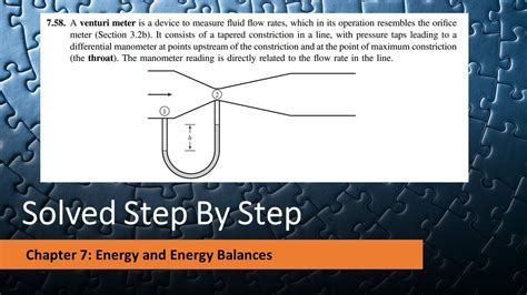 7 58 A Venturi Meter Is A Device To Measure Fluid Flow Rates Which In Its Operation Youtube