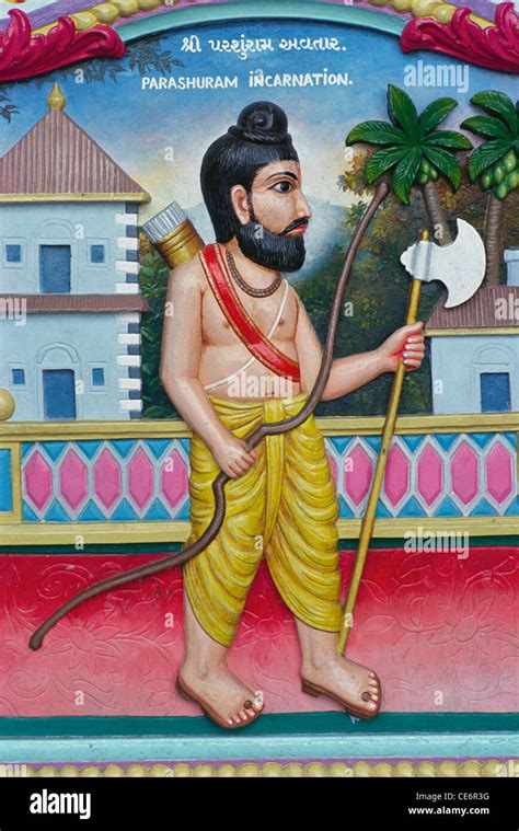 Hindu God Parashuram Incarnation Painting In Mombasa Kenya Africa Stock