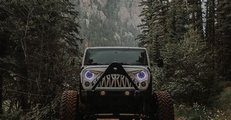 A Jeep on Dirt Road Near Green Trees · Free Stock Photo