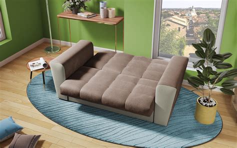 Extendable Sofa Miravel Two Seater Miravel Brown Dark Beige