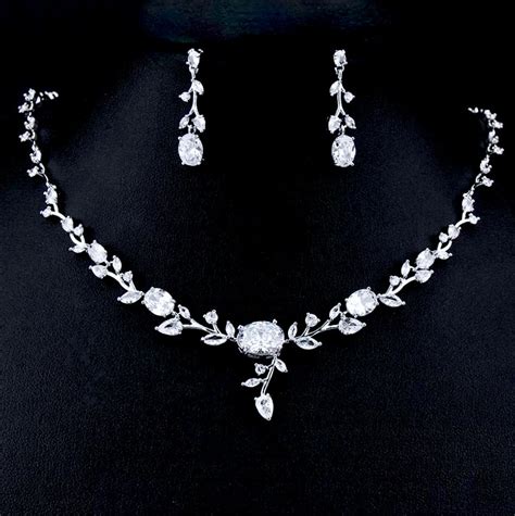 Wedding Jewelry Cubic Zirconia Silver Vine Bridal Jewelry Set Adora By Simona