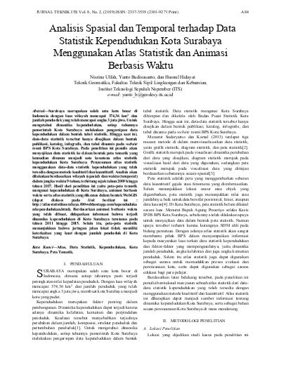 Analisis Spasial Dan Temporal Terhadap Data Statistik Kependudukan Kota