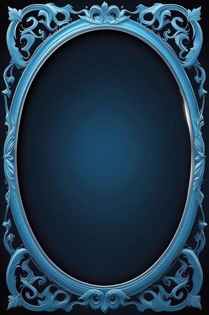 Blue Curve Frame Template Premium Ai Generated Image