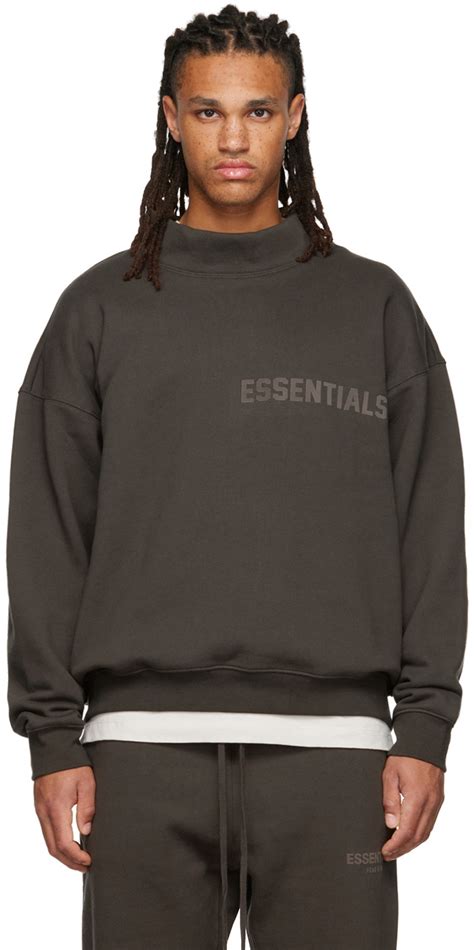 Fear Of God Essentials Gray Mock Neck Sweatshirt Fear Of God Essentials