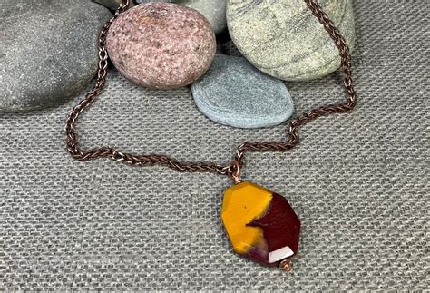 Mookaite Jasper Pendant 20 Copper Chain Pendant Necklace For Women